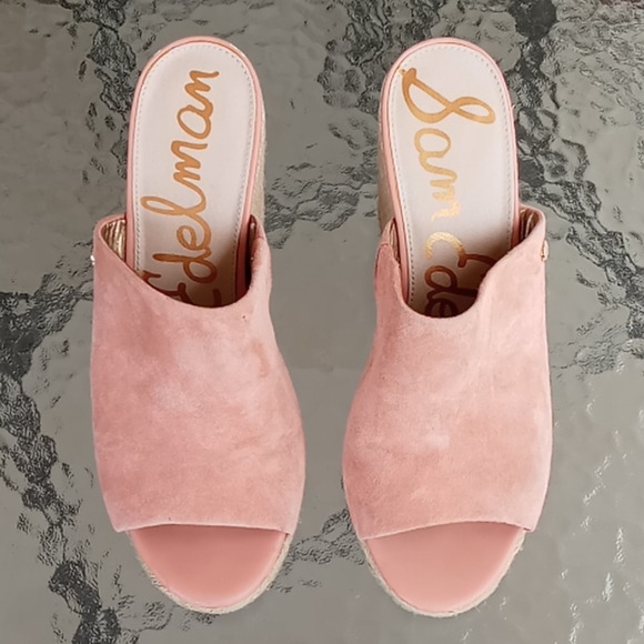 Sam Edelman Bonnie Suede Wedge Sandals - Picture 4 of 9